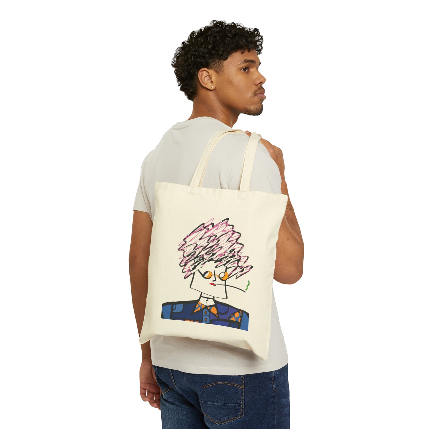 Pink Hair Fashion Snob Cotton Canvas Tote Bag