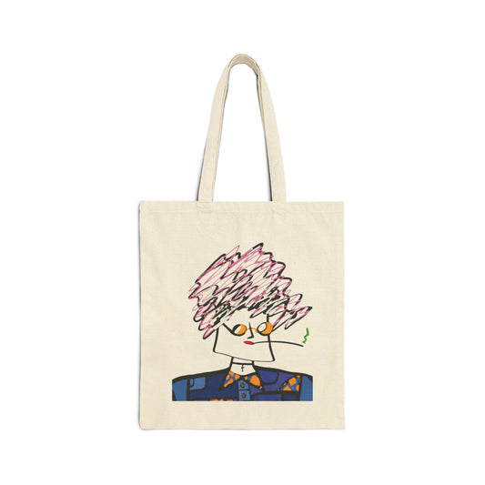 Pink Hair Fashion Snob Cotton Canvas Tote Bag